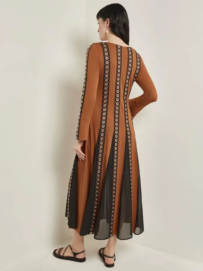 Misook Maxi ALine Dress 8211 Sheer Panel Soft Knit Women Dresses Misook Maxi ALine Dress 8211 Sheer Panel Soft Knit Women Dresses