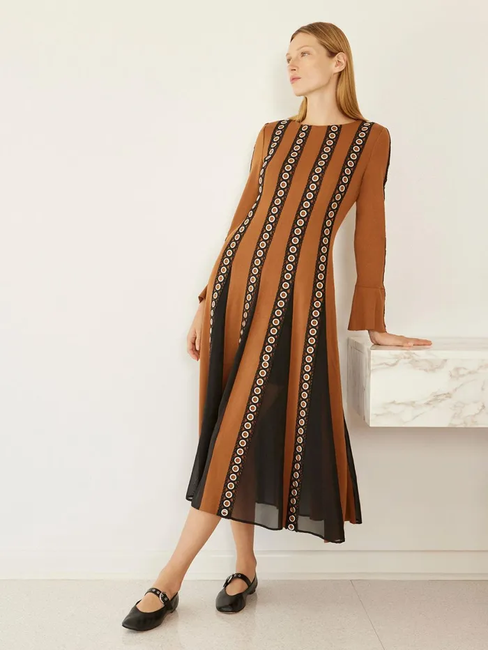 Misook Maxi ALine Dress 8211 Sheer Panel Soft Knit Women Dresses Misook Maxi ALine Dress 8211 Sheer Panel Soft Knit Women Dresses