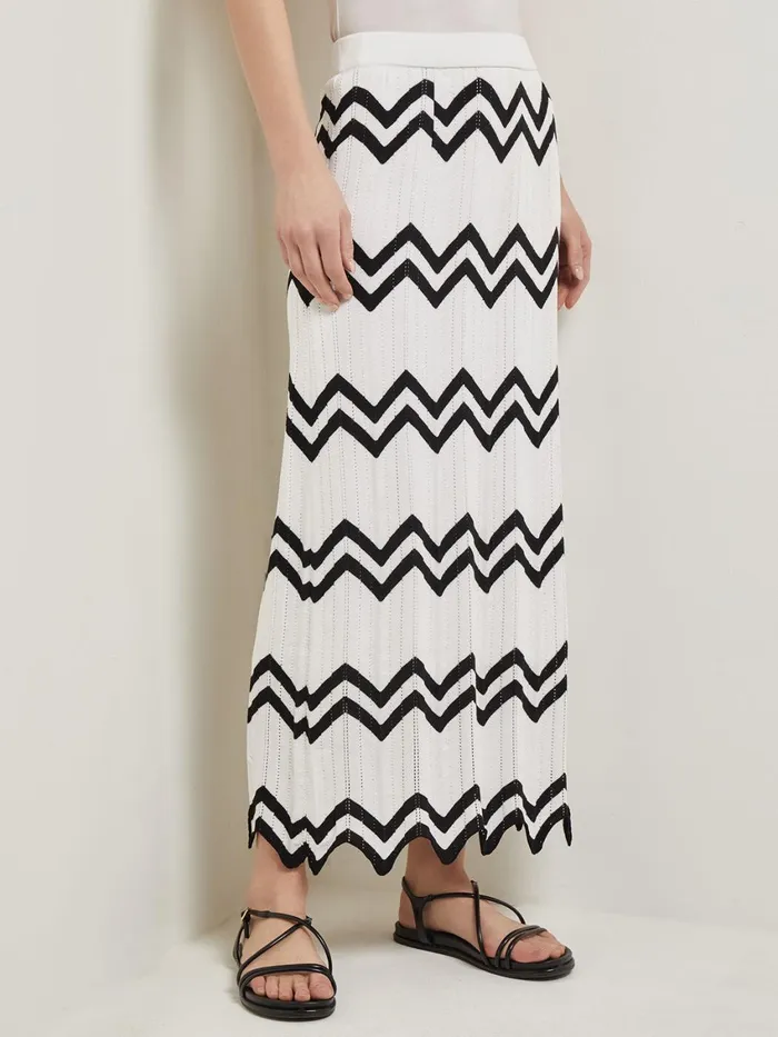 Misook Maxi Pencil Skirt 8211 Contrast Chevron Pointelle Soft Knit Women Skirts Misook Maxi Pencil Skirt 8211 Contrast Chevron Pointelle Soft Knit Women Skirts