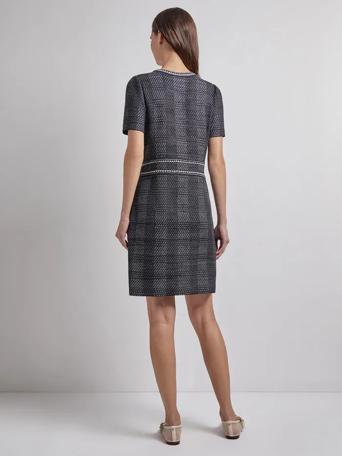 Misook Modern Fit Bold Plaid Tweed Knit Sheath Dress Women Dresses Misook Modern Fit Bold Plaid Tweed Knit Sheath Dress Women Dresses