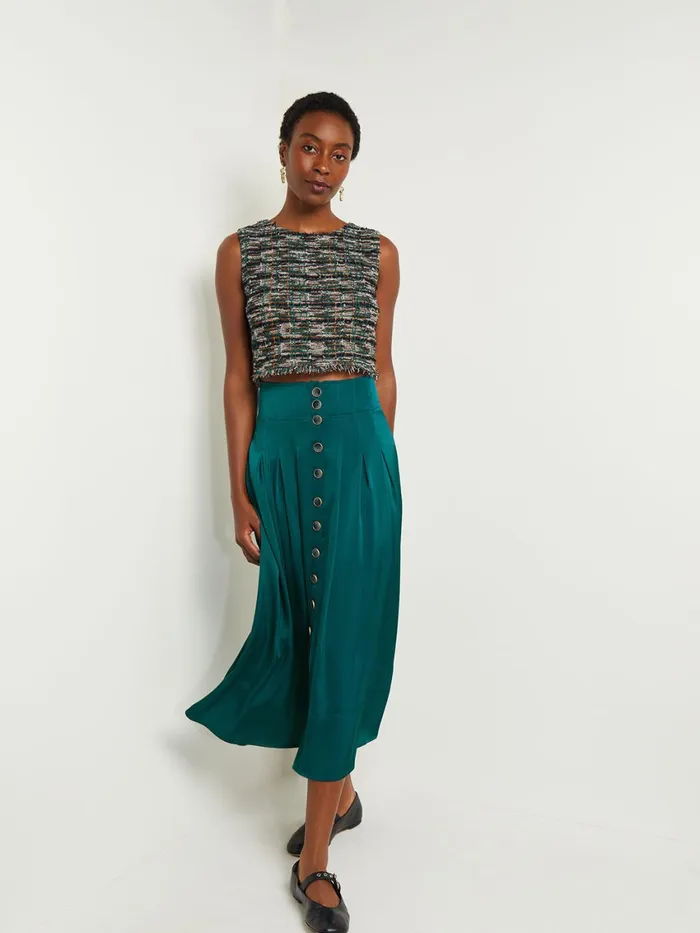 Misook Modern Fit Cropped Tweed Knit Tank Women Tops and Tees