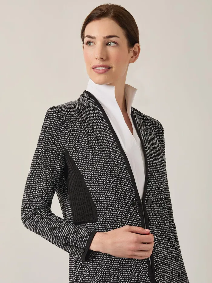 Misook Open Neck Button Detail Blazer Women Jackets and Coats