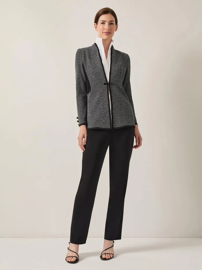 Misook Open Neck Button Detail Blazer Women Jackets and Coats