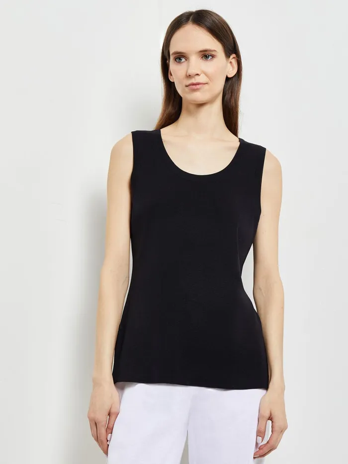 Misook Scoop Neck Tank Top 8211 Black Sleeveless Top Misook Women Tops and Tees