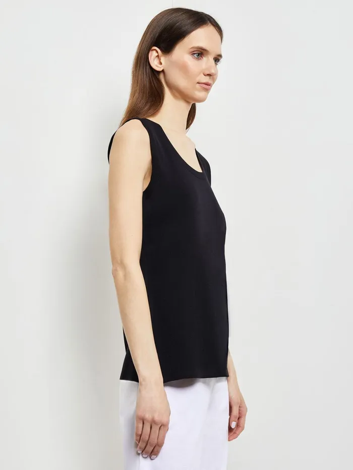 Misook Scoop Neck Tank Top 8211 Black Sleeveless Top Misook Women Tops and Tees