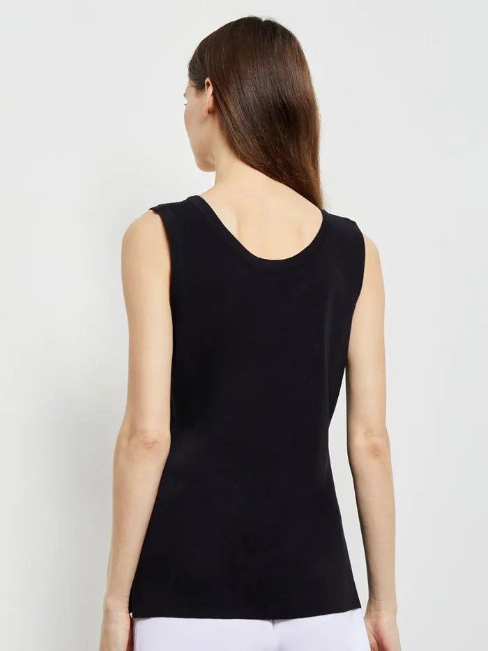 Misook Scoop Neck Tank Top 8211 Black Sleeveless Top Misook Women Tops and Tees