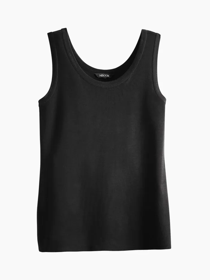 Misook Scoop Neck Tank Top 8211 Black Sleeveless Top Misook Women Tops and Tees