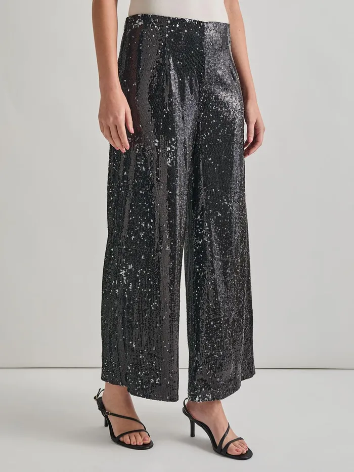 Misook Sequin Novelty Woven Wide Leg Pant Women Pants and Shorts Misook Sequin Novelty Woven Wide Leg Pant Women Pants and Shorts