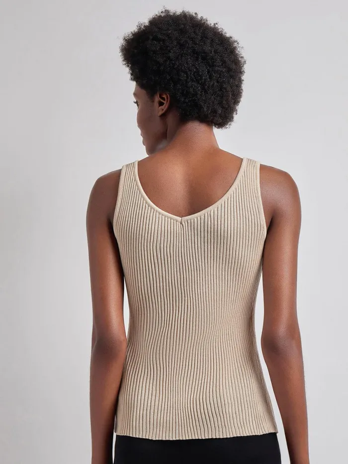 Misook Shaped Ribbed Knit VNeck Tank Women Tanks Misook Shaped Ribbed Knit VNeck Tank Women Tanks