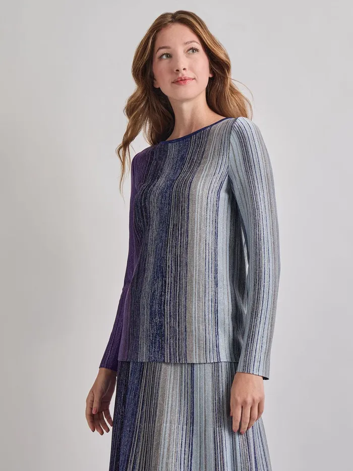 Misook Shimmer Lurex Knit Tunic Women Tops and Tees Misook Shimmer Lurex Knit Tunic Women Tops and Tees