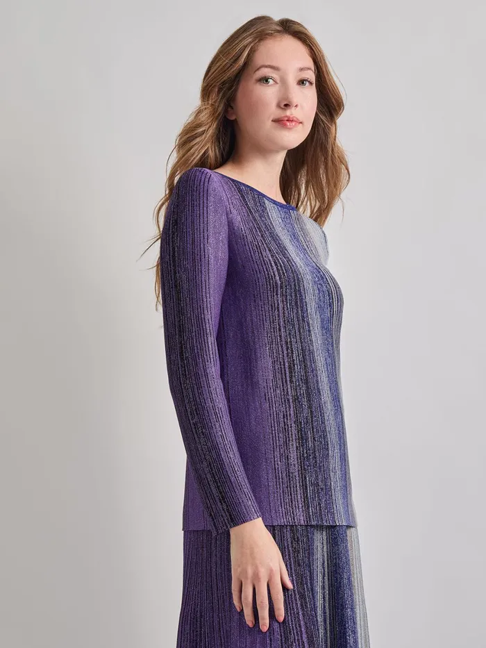 Misook Shimmer Lurex Knit Tunic Women Tops and Tees Misook Shimmer Lurex Knit Tunic Women Tops and Tees