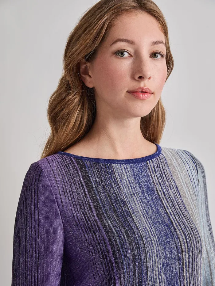 Misook Shimmer Lurex Knit Tunic Women Tops and Tees Misook Shimmer Lurex Knit Tunic Women Tops and Tees