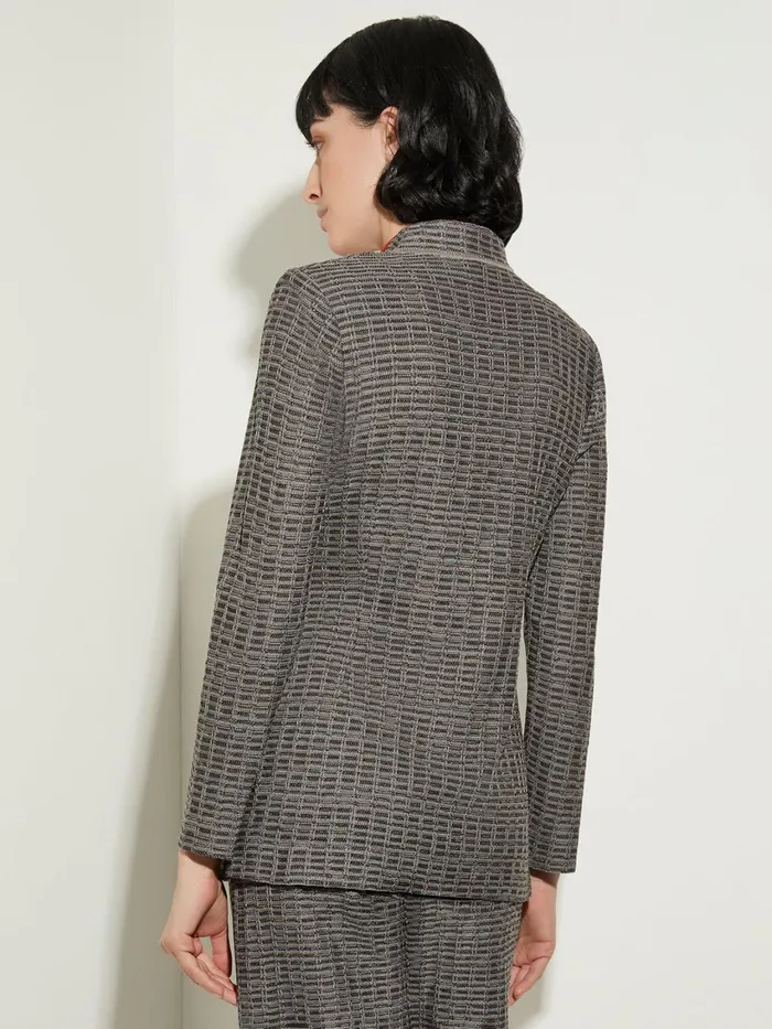 Misook Tailored Fit Tweed Side Tie Knit Blazer Women Jackets and Coats