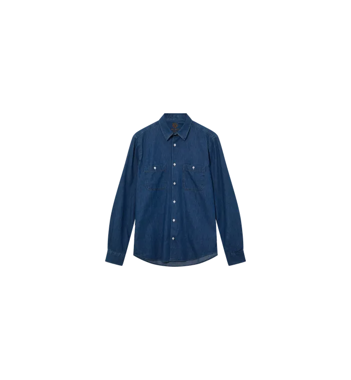 MMGGibson Spring Denim Shirt Blue Denim Men Shirts MOS MOSH MMGGibson Spring Denim Shirt Blue Denim Men Shirts MOS MOSH