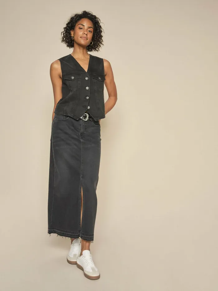 MMMella Black Denim Shirt Black Women Skirts MOS MOSH