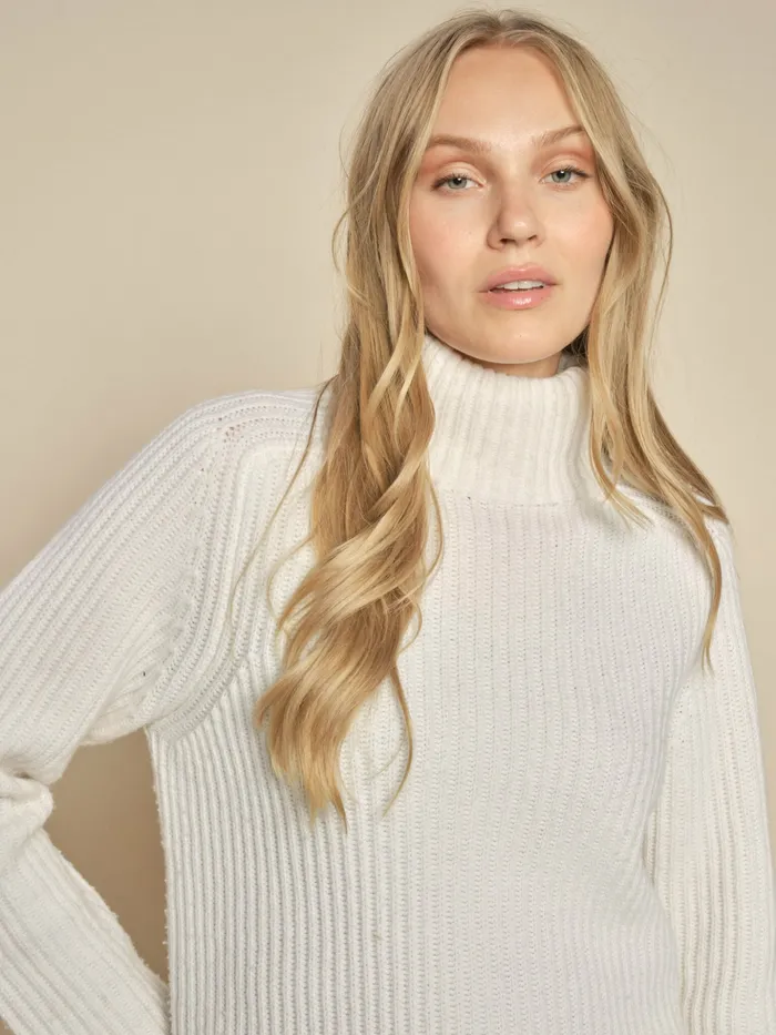 MOS MOSH Knits Women MMThyra Highneck Knit Ecru MOS MOSH Knits Women MMThyra Highneck Knit Ecru
