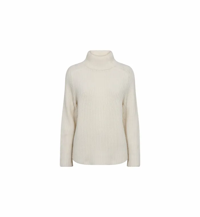 MOS MOSH Knits Women MMThyra Highneck Knit Ecru MOS MOSH Knits Women MMThyra Highneck Knit Ecru