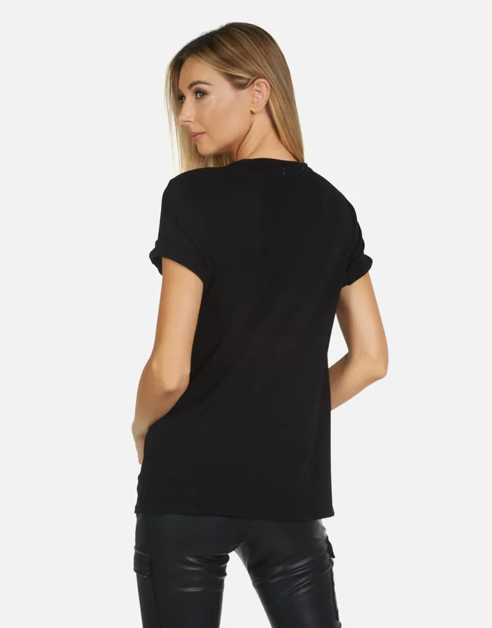 Myra Led Zeppelin Outline Black Women039s Lauren Moshi Short Sleeve