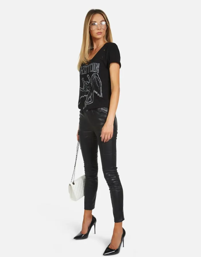 Myra Led Zeppelin Outline Black Women039s Lauren Moshi Short Sleeve