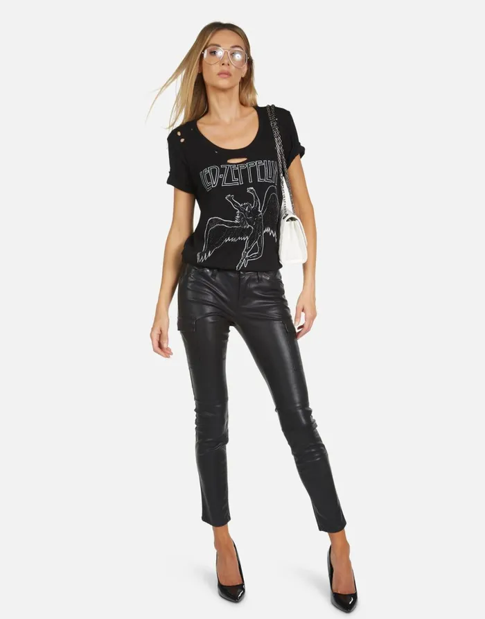 Myra Led Zeppelin Outline Black Women039s Lauren Moshi Short Sleeve