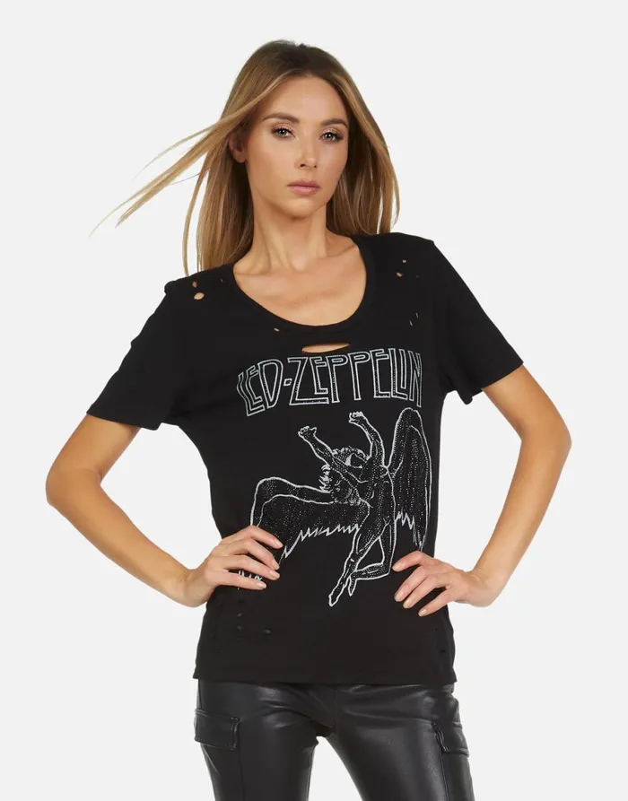 Myra Led Zeppelin Outline Black Women039s Lauren Moshi Short Sleeve