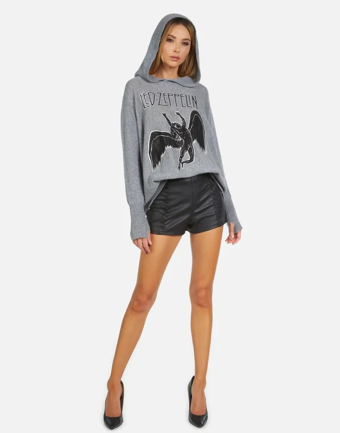 Namiko Led Zeppelin Outline Charcoal Women039s Lauren Moshi Sweaters and Knits