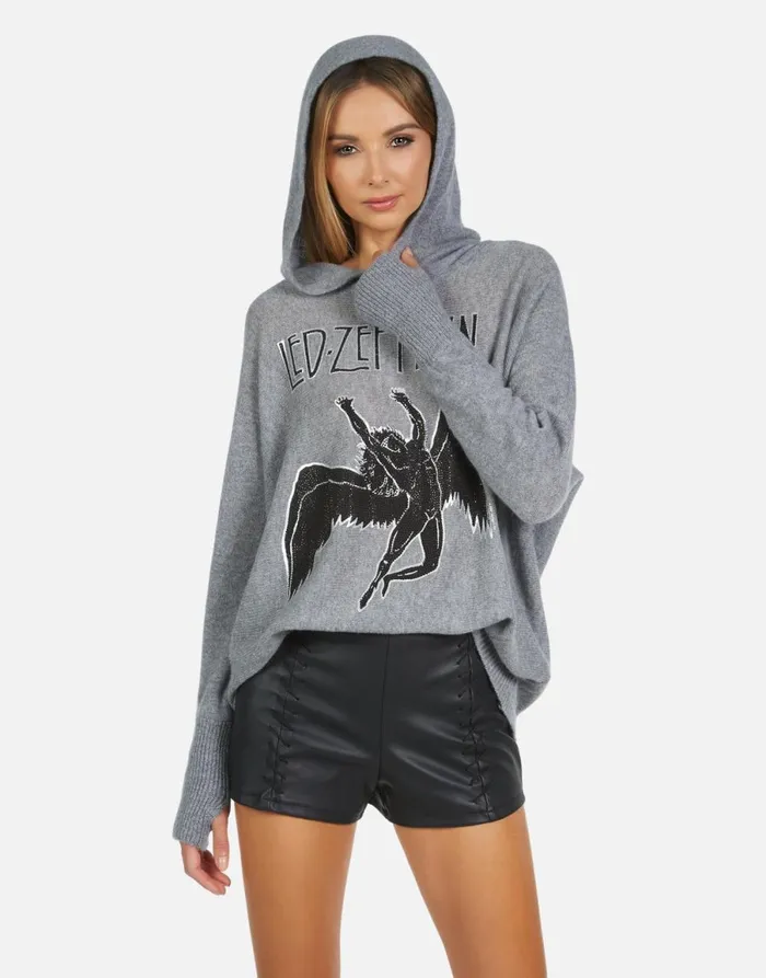 Namiko Led Zeppelin Outline Charcoal Women039s Lauren Moshi Sweaters and Knits