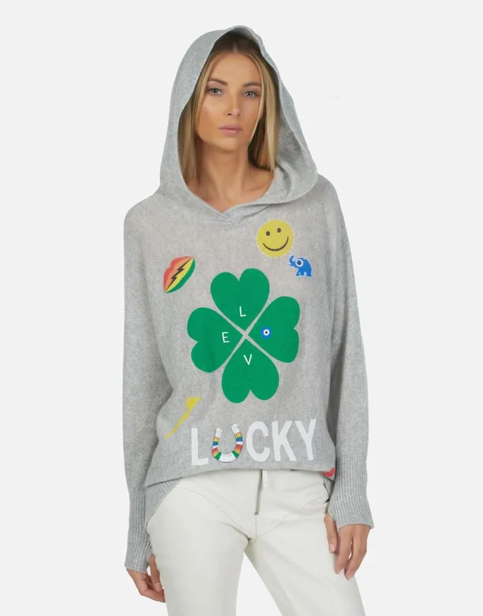 Namiko Lucky Clover Heather Grey Women039s Lauren Moshi Hoodies