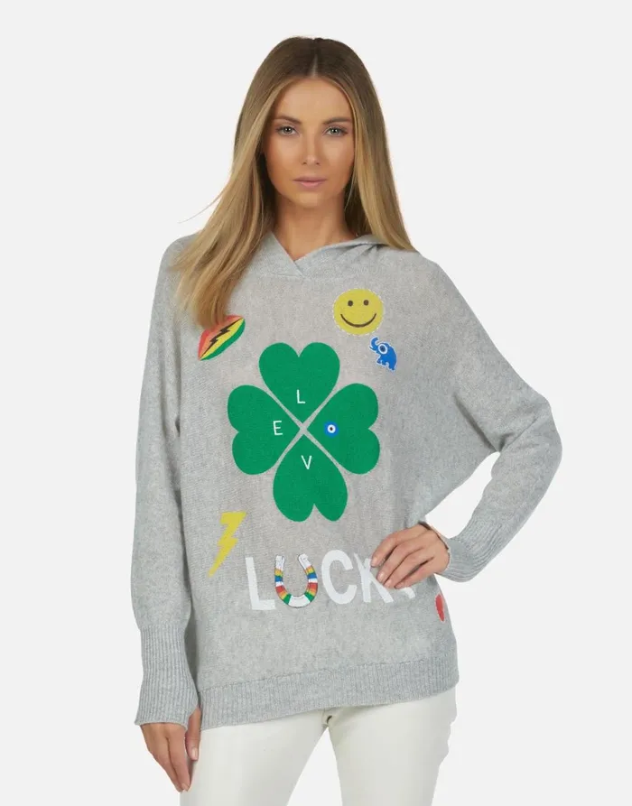 Namiko Lucky Clover Heather Grey Women039s Lauren Moshi Hoodies