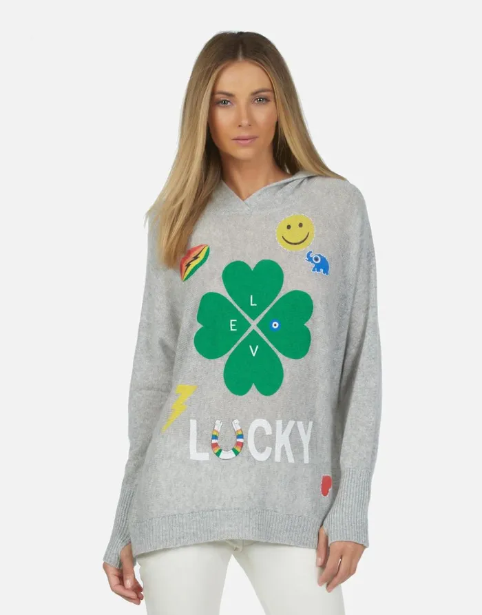 Namiko Lucky Clover Heather Grey Women039s Lauren Moshi Hoodies