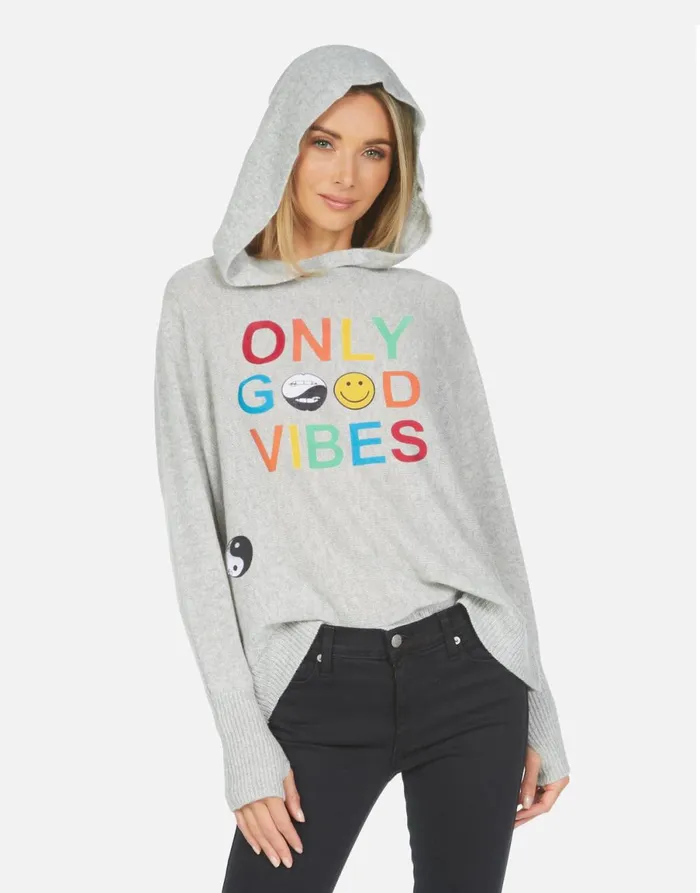 Namiko X Only Good Vibes Heather Grey Women039s Lauren Moshi Sweaters and Knits