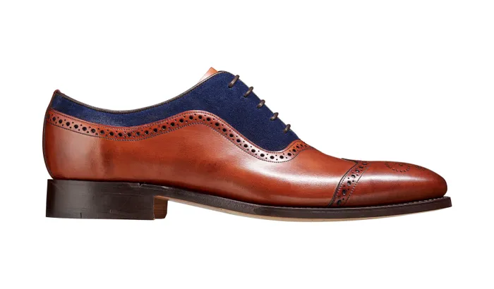 Nicholas 8211 Antique Rosewood Navy Suede Men Barker Shoes Mens Brogues