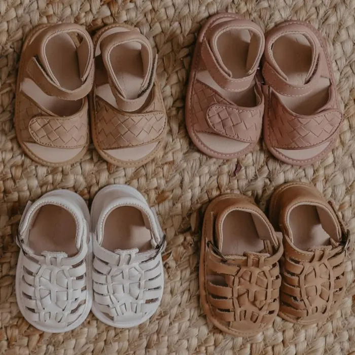 Nisolo Baby Toddler and Kids Shoes Women Woven Soft Sole Sandal Stone Stone