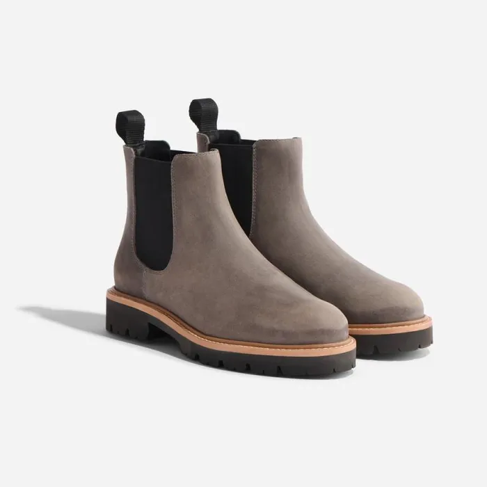 Nisolo Boots Women GoTo Lug Chelsea Boot 20 Grey