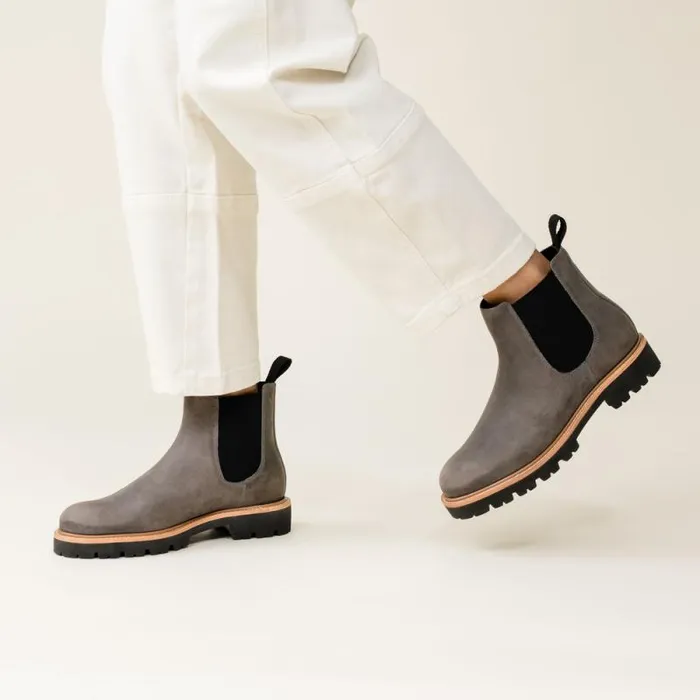 Nisolo Boots Women GoTo Lug Chelsea Boot 20 Grey Nisolo Boots Women GoTo Lug Chelsea Boot 20 Grey