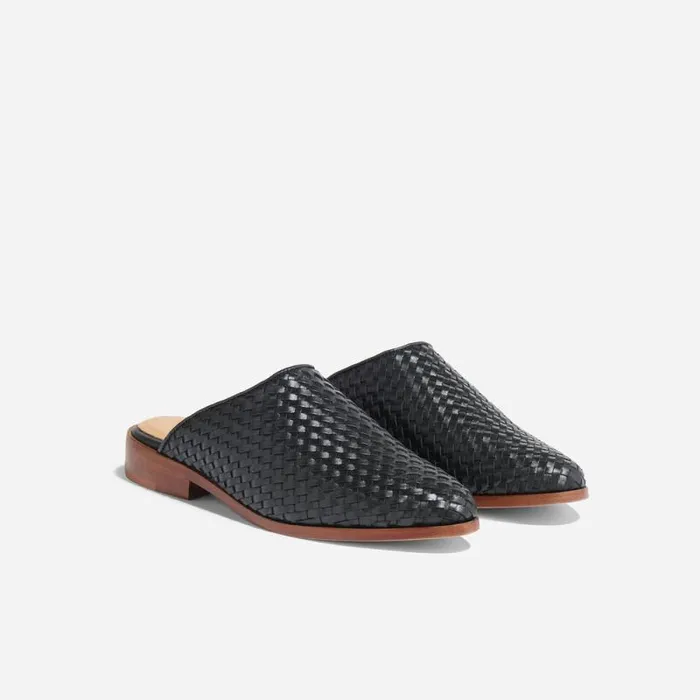 Nisolo Flats and Slip Ons Women Ama Woven Mule Woven Black