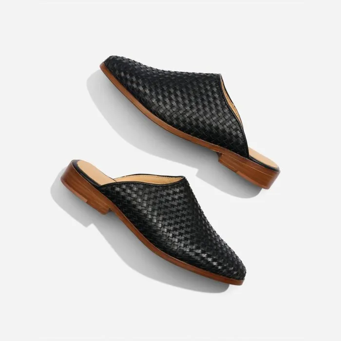 Nisolo Flats and Slip Ons Women Ama Woven Mule Woven Black Nisolo Flats and Slip Ons Women Ama Woven Mule Woven Black