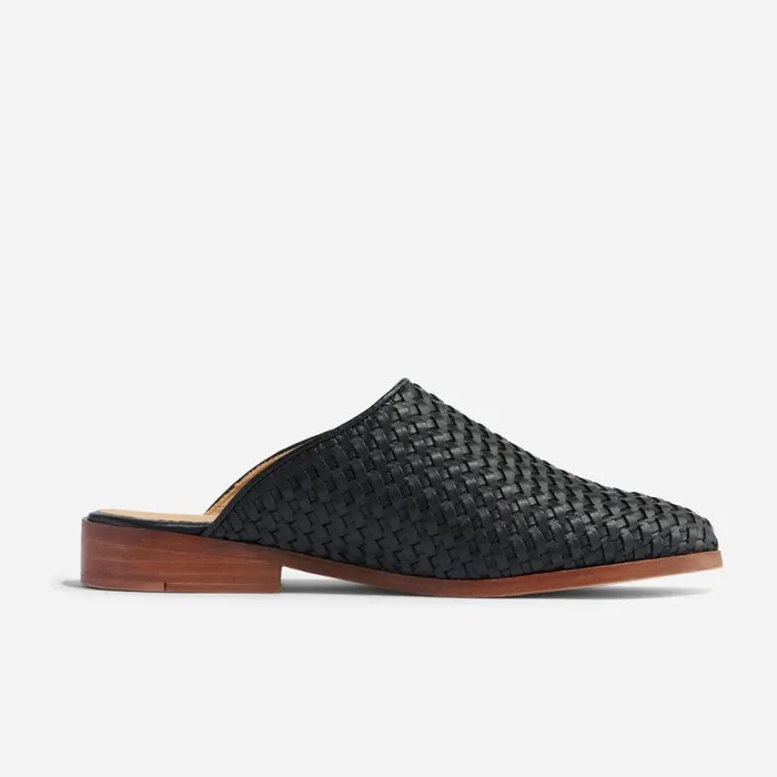 Nisolo Flats and Slip Ons Women Ama Woven Mule Woven Black Nisolo Flats and Slip Ons Women Ama Woven Mule Woven Black