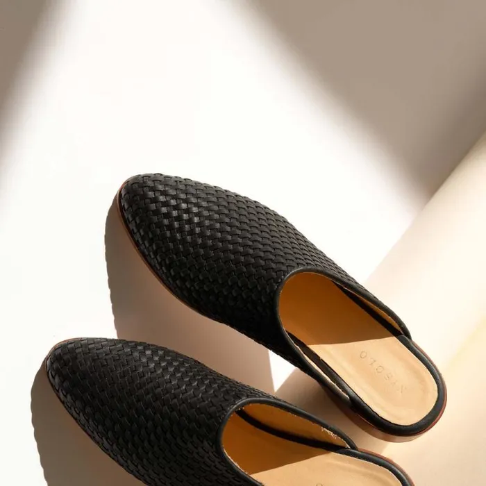 Nisolo Flats and Slip Ons Women Ama Woven Mule Woven Black Nisolo Flats and Slip Ons Women Ama Woven Mule Woven Black
