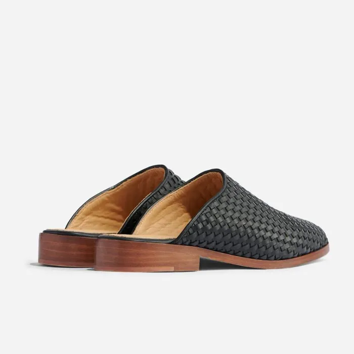 Nisolo Flats and Slip Ons Women Ama Woven Mule Woven Black Nisolo Flats and Slip Ons Women Ama Woven Mule Woven Black