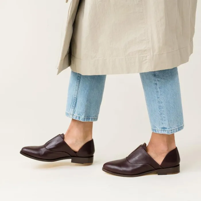 Nisolo Flats and Slip Ons Women Emma D039Orsay Oxford 20 Wine