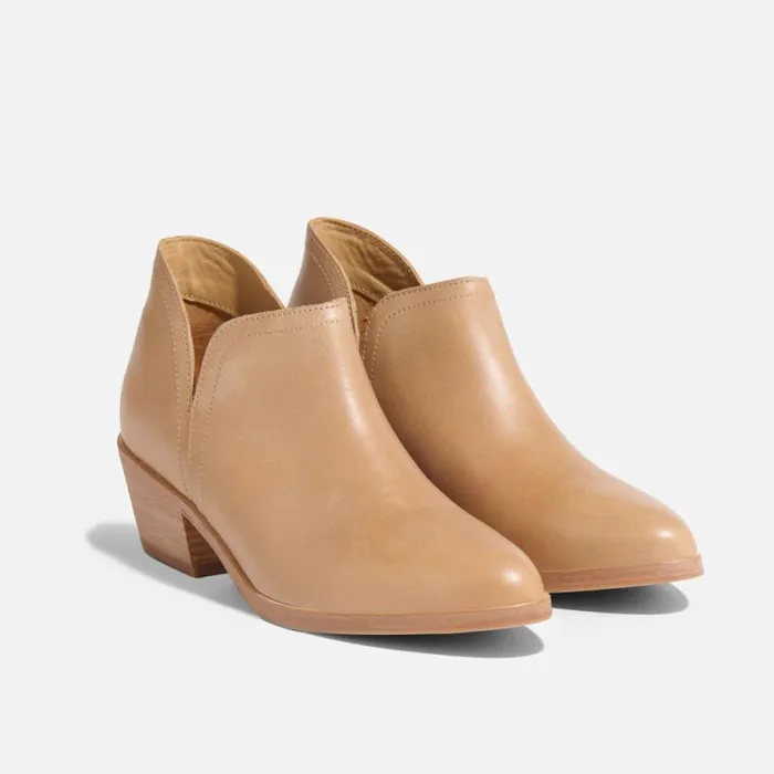 Nisolo Heels Women Mia Everyday Ankle Bootie Almond