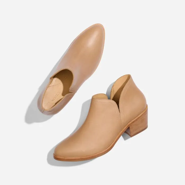 Nisolo Heels Women Mia Everyday Ankle Bootie Almond