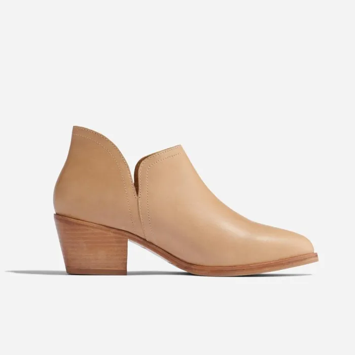 Nisolo Heels Women Mia Everyday Ankle Bootie Almond