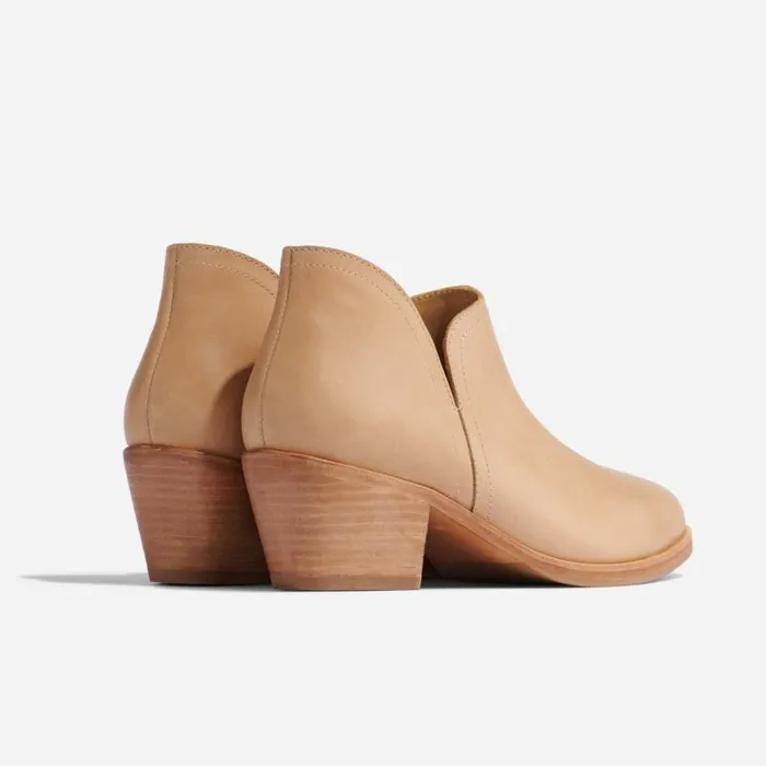 Nisolo Heels Women Mia Everyday Ankle Bootie Almond