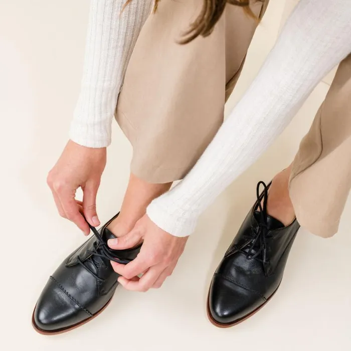 Nisolo Loafers and Mules Women Emilia Cap Toe Oxford Black Nisolo Loafers and Mules Women Emilia Cap Toe Oxford Black
