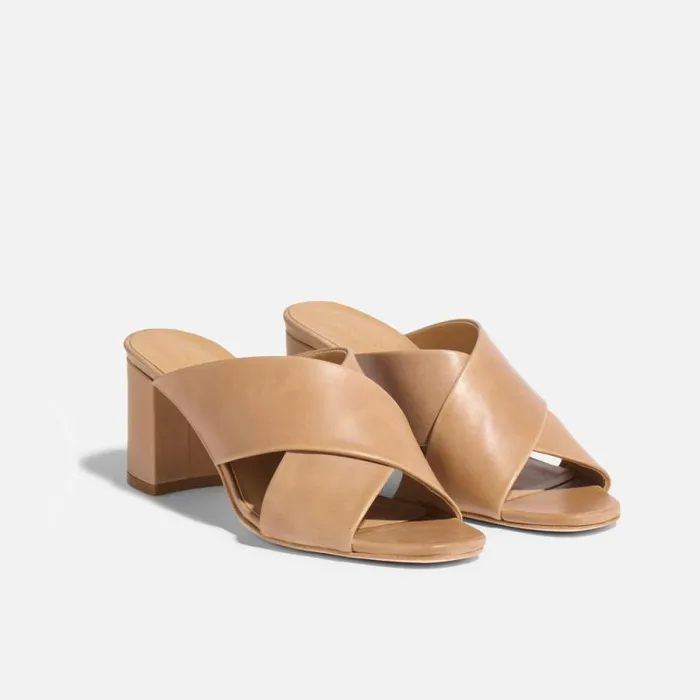 Nisolo Sandals Women Carina Cross Strap Mule Almond
