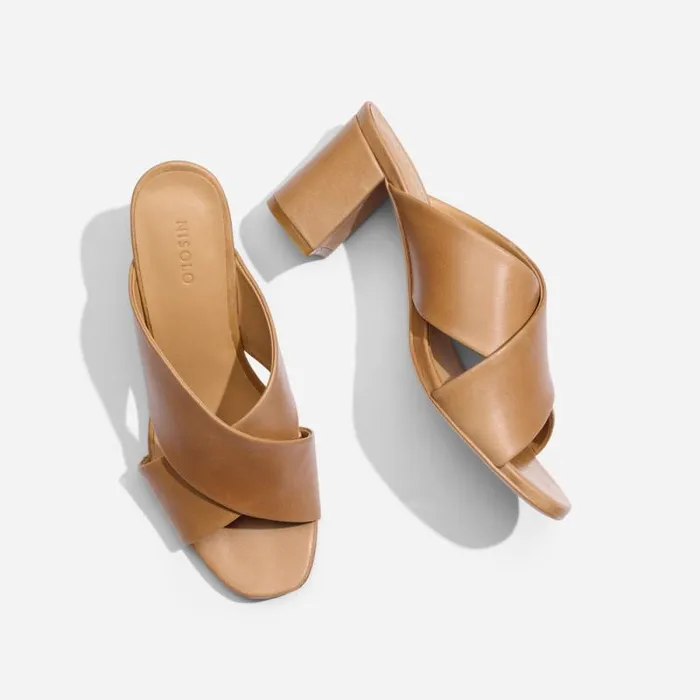 Nisolo Sandals Women Carina Cross Strap Mule Almond
