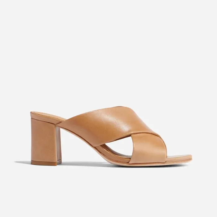 Nisolo Sandals Women Carina Cross Strap Mule Almond