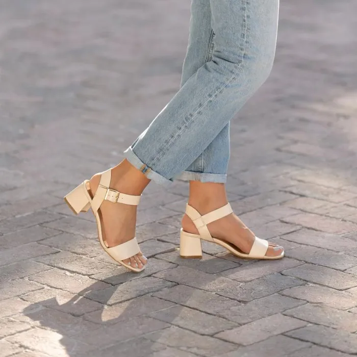 Nisolo Sandals Women Stella GoTo Block Heel Sandal Bone Nisolo Sandals Women Stella GoTo Block Heel Sandal Bone